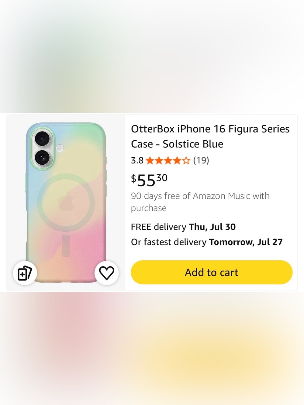 OtterBox iPhone Case - Mint to Pink Gradient iPhone 16